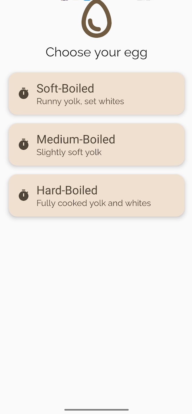 Egg Timer Main Screen